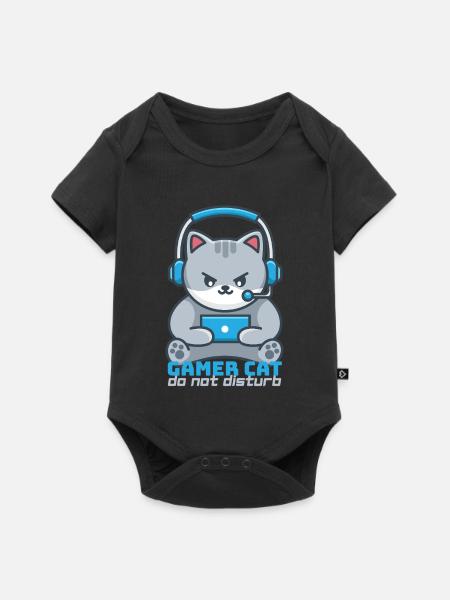 Chat Gamer Helm Blau - Baby Premium Kurzarmbody - Schwarz