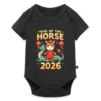 Chinese New Year Of The Horse 2026 - Baby Premium short-sleeve bodysuit - black - Front