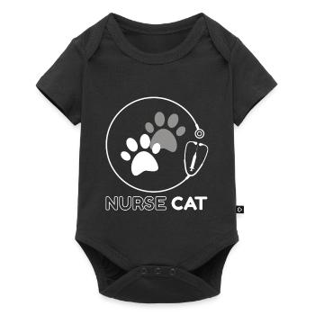 Chat Infirmier Pattes et Stéthoscope - Body à manches courtes Premium Bébé - noir - Devant