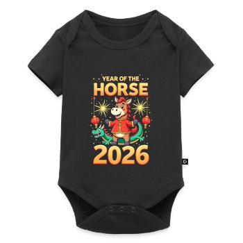 Chinese New Year Of The Horse 2026 - Baby Premium short-sleeve bodysuit - black - Front