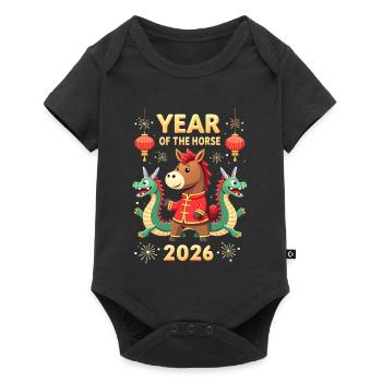 Chinese New Year Of The Horse 2026 - Baby Premium short-sleeve bodysuit - black - Front