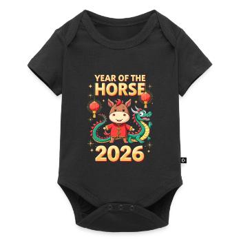 Chinese New Year Of The Horse 2026 - Baby Premium short-sleeve bodysuit - black - Front