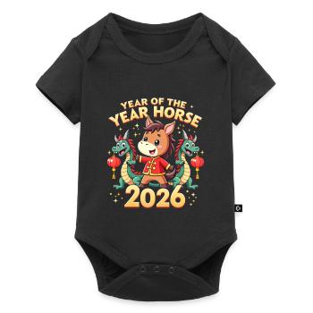 Chinese New Year Of The Horse 2026 - Baby Premium short-sleeve bodysuit - black - Front
