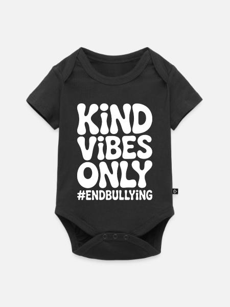 Freundliche Vibes beenden nur Mobbing - Baby Premium Kurzarmbody - Schwarz
