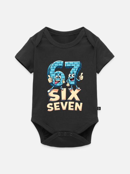 US Flag 67 Memes Six Seven - Premium kortærmet baby-body  - sort