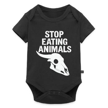 Arrêtez de manger des animaux – Protéger la vie animale - Body à manches courtes Premium Bébé - noir - Devant