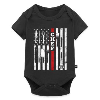 Chef USA Flag - Cooking Patriot Grilling - Baby Premium short-sleeve bodysuit - black - Front