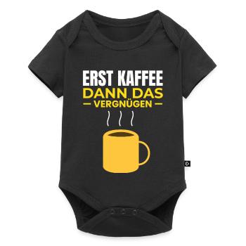 First coffee, then pleasure - Baby Premium short-sleeve bodysuit - black - Front