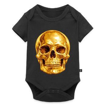 Crâne d’Or Gothique de luxe - Body à manches courtes Premium Bébé - noir - Devant