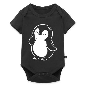 Cute Minimalist Penguin Silhouette Girl - Baby Premium short-sleeve bodysuit - black - Front