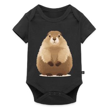 cute cuddly groundhog - Baby Premium short-sleeve bodysuit - black - Front
