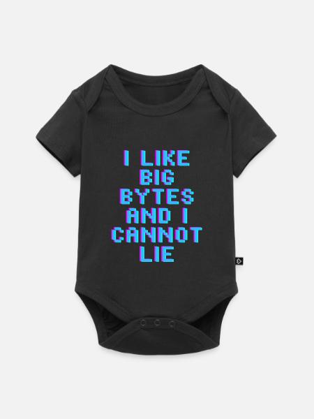 Ich mag große Bytes - Baby Premium Kurzarmbody - Schwarz