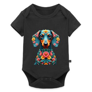Dackel teckel teckel tekel - Body à manches courtes Premium Bébé - noir - Devant