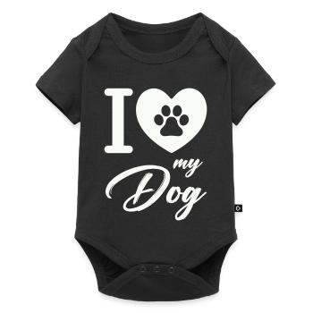 I love my dog - Baby Premium short-sleeve bodysuit - black - Front
