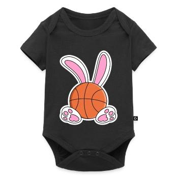 Easter Basketball Bunny Design - Baby Premium short-sleeve bodysuit - black - Front