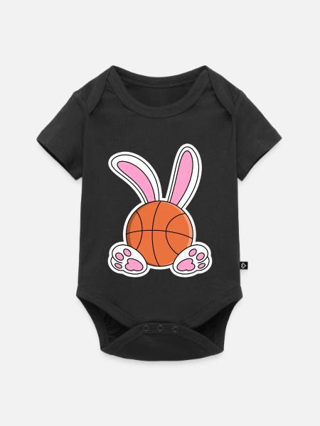 Oster-Basketballhasen-Design - Baby Premium Kurzarmbody - Schwarz