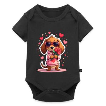 Dackel teckel teckel tekel - Body à manches courtes Premium Bébé - noir - Devant