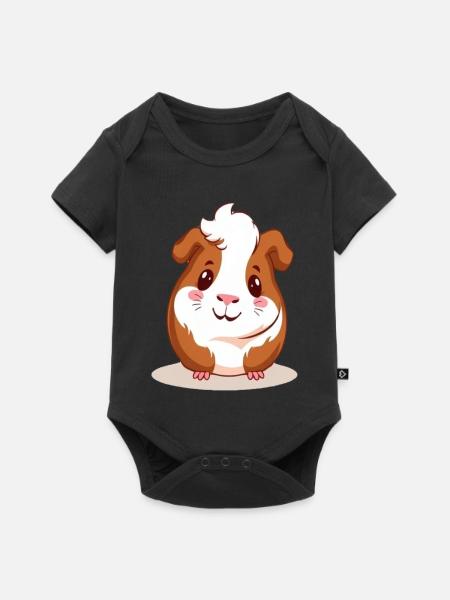 Meerschweinchen - Baby Premium Kurzarmbody - Schwarz