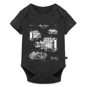 Vintage Engine Blueprint Art - Baby Premium short-sleeve bodysuit - black - Front
