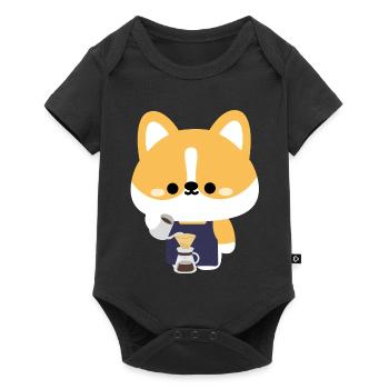 Barista Corgi Pour-Over - Baby Premium short-sleeve bodysuit - black - Front