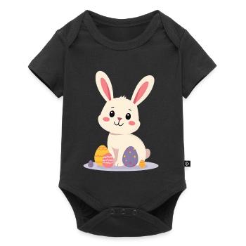 Osterhase - Baby Premium Kurzarmbody - Schwarz - Vorne