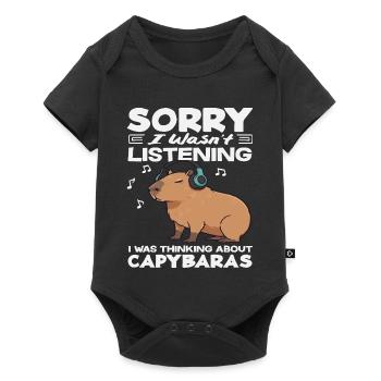 N’écoute pas en pensant aux capybaras mignons - Body à manches courtes Premium Bébé - noir - Devant
