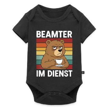Beamter Kaffee Bär Beamtentum Beamte - Baby Premium Kurzarmbody - Schwarz - Vorne