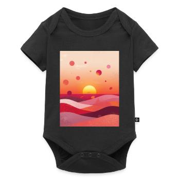 Sonnenuntergang am Meer - Baby Premium Kurzarmbody - Schwarz - Vorne