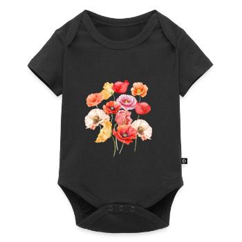 Coquelicots sauvages / Colorés, comme l’été - Body à manches courtes Premium Bébé - noir - Devant