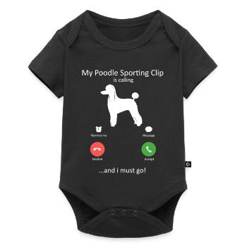 Poodle Incoming Call Funny Phone Interface Art - Baby Premium short-sleeve bodysuit - black - Front