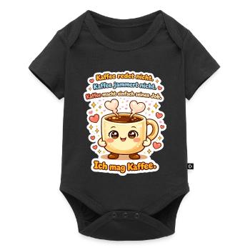 Ich Mag Kaffee Redet Nicht Becher - Baby Premium Kurzarmbody - Schwarz - Vorne