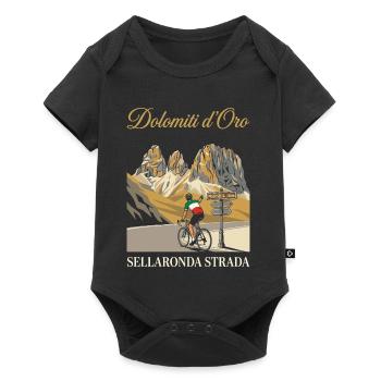 Passo Sella 2240m Dolomiti d'Oro Cycling Art - Baby Premium short-sleeve bodysuit - black - Front