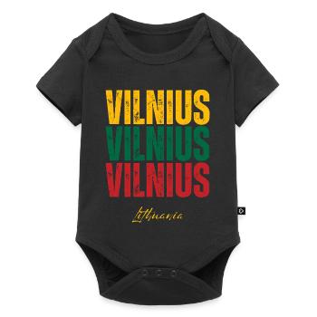 Vilnius Lithuania, I love Vilnius - Baby Premium short-sleeve bodysuit - black - Front