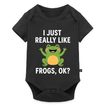 I just like frogs very much Design - Baby Premium short-sleeve bodysuit - black - Front