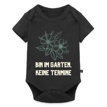 Bin im Garten keine Termine Gärtner Design - Baby Premium Kurzarmbody - Schwarz - Vorne