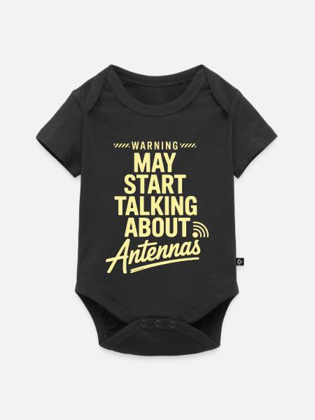 Retro Tech Satire Antenne Gesprächsplakat - Baby Premium Kurzarmbody - Schwarz