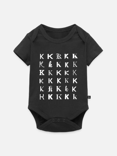 K-Monogramm-Mosaik - Baby Premium Kurzarmbody - Schwarz