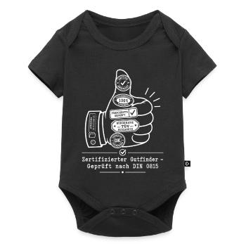 Zertifizierter Gutfinder, DIN Norm Satire - Baby Premium Kurzarmbody - Schwarz - Vorne