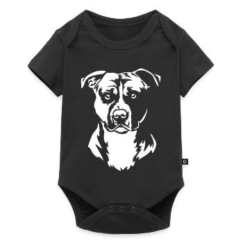 American Staffordshire Terrier Head « Édition Noire » - Body à manches courtes Premium Bébé - noir - Devant