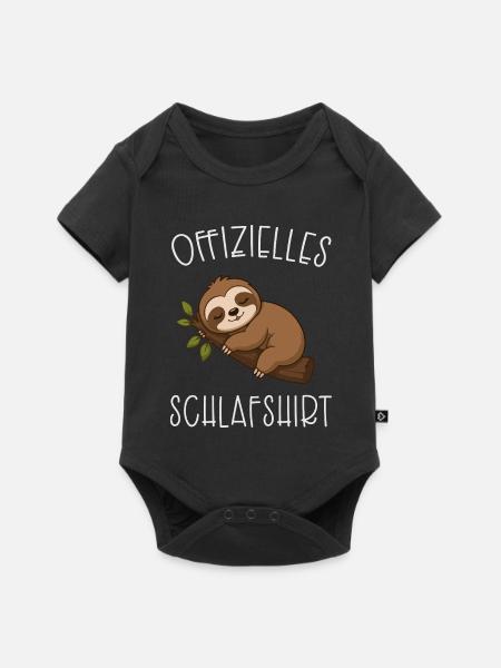 Offizielles Schlafshirt Faultier - Baby Premium Kurzarmbody - Schwarz