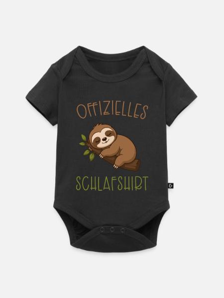Offizielles Schlafshirt Faultier - Baby Premium Kurzarmbody - Schwarz