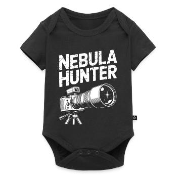 Nebula Hunter Teleskopkunst - Baby Premium Kurzarmbody - Schwarz - Vorne