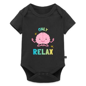 Regenbogen-Zen-Gehirn - Baby Premium Kurzarmbody - Schwarz - Vorne
