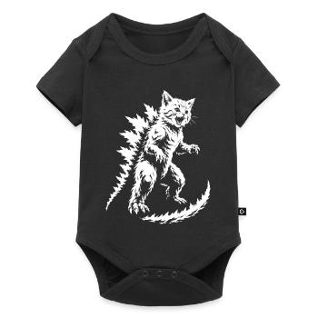 Spiky Fur Monster Silhouette - Baby Premium short-sleeve bodysuit - black - Front