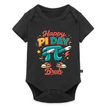 Bonne journée Pi, mec, dabbing, mathématiques Pi, dit rétro - Body à manches courtes Premium Bébé - noir - Devant