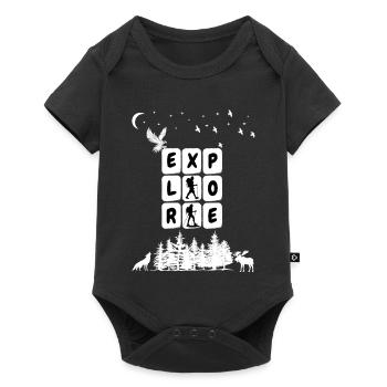 Entdecken Sie Camping Graphic - Baby Premium Kurzarmbody - Schwarz - Vorne