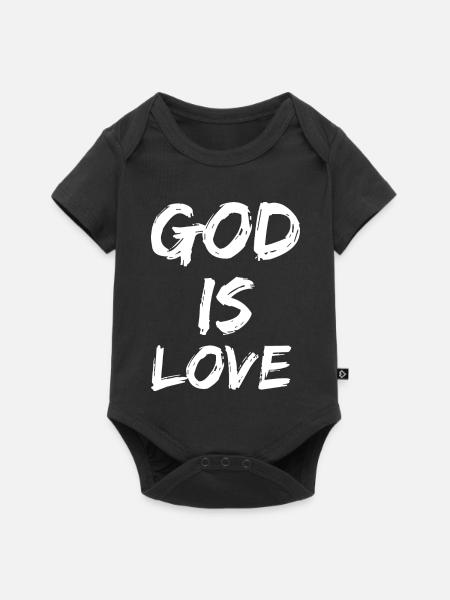 god is love - Baby Premium Kurzarmbody - Schwarz