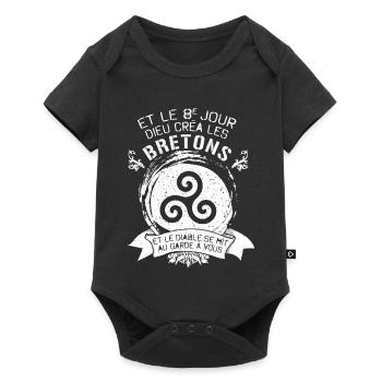 Et Le 8e Jour Dieu Crea Les Bretons Et Le Diabl... - Body à manches courtes Premium Bébé - noir - Devant