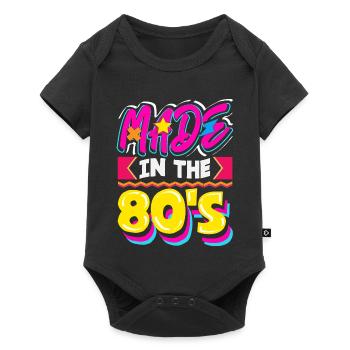 Retour rétro au design vintage des années 80 - Body à manches courtes Premium Bébé - noir - Devant