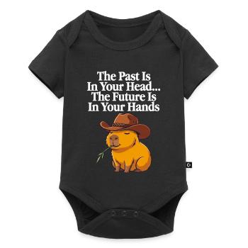 Cowboy Capybara Future - Mème de citation motivationnelle - Body à manches courtes Premium Bébé - noir - Devant